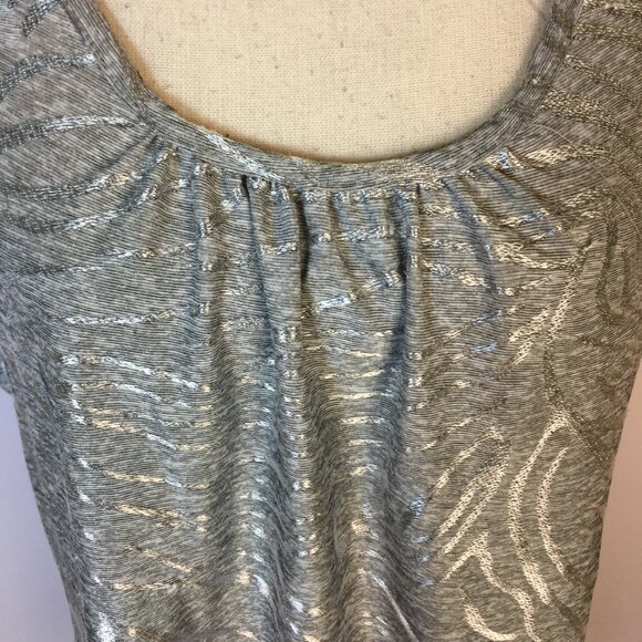 JM Collection Tank Top Blouse Sz 1X Womans Plus Gray Shimmery Sleeveless Stretch - Picture 6 of 11